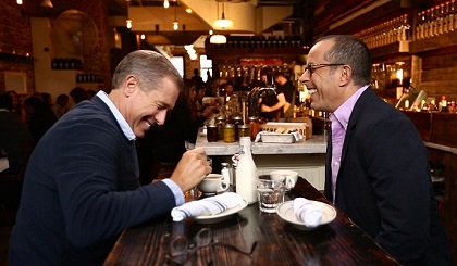 Brian Williams enjoying coffee with Jerry Seinfeld